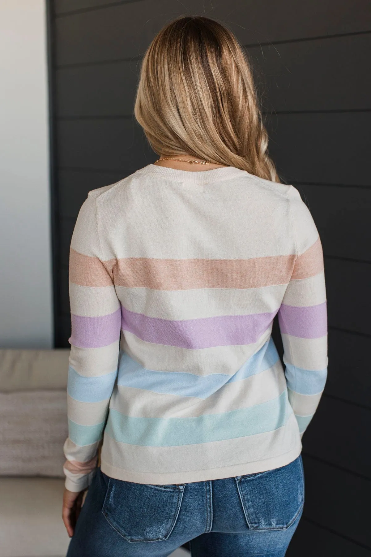Electric Moments Striped Sweater- Oatmeal
