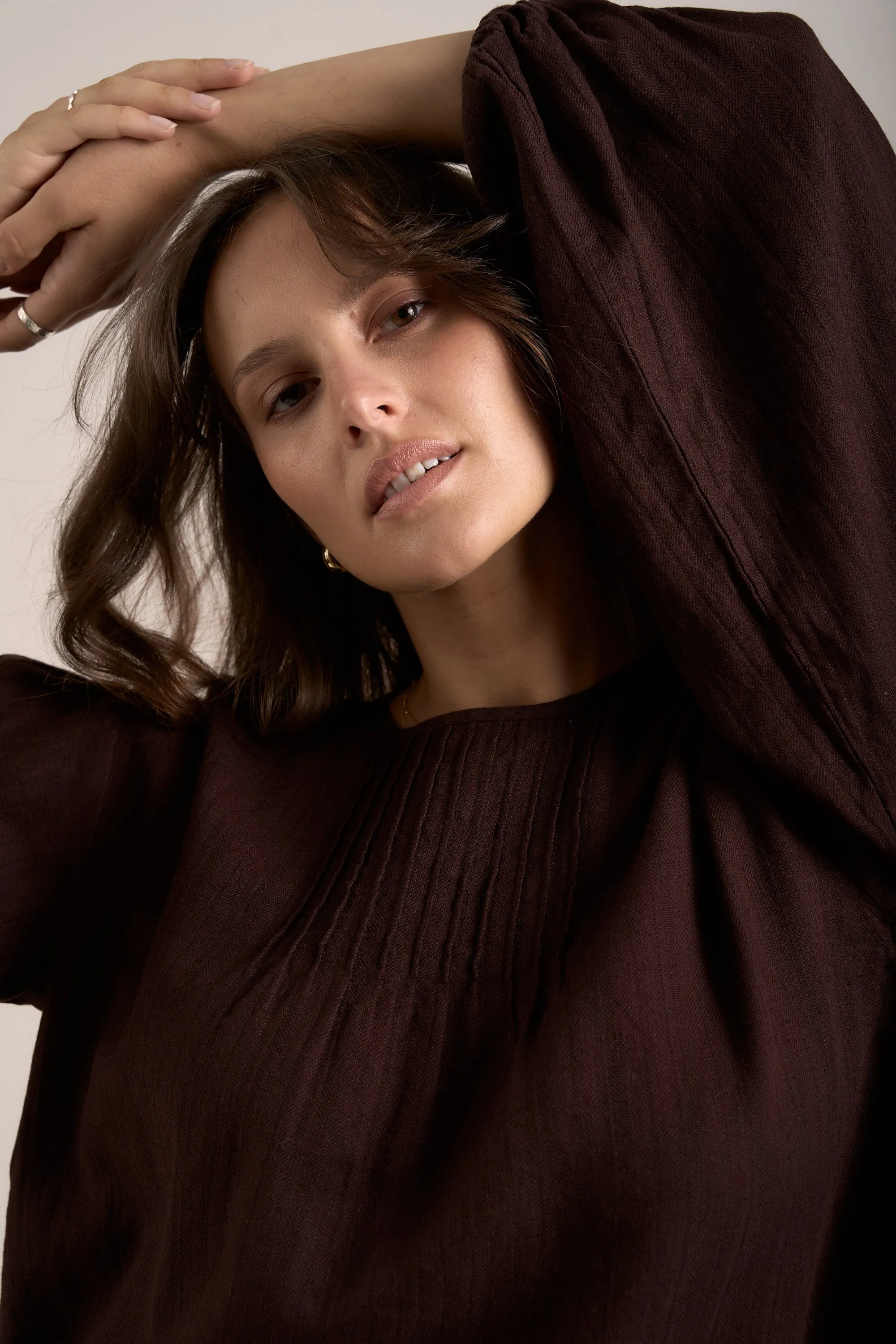 Elementary Pleated Linen Top