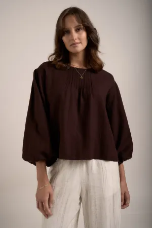 Elementary Pleated Linen Top