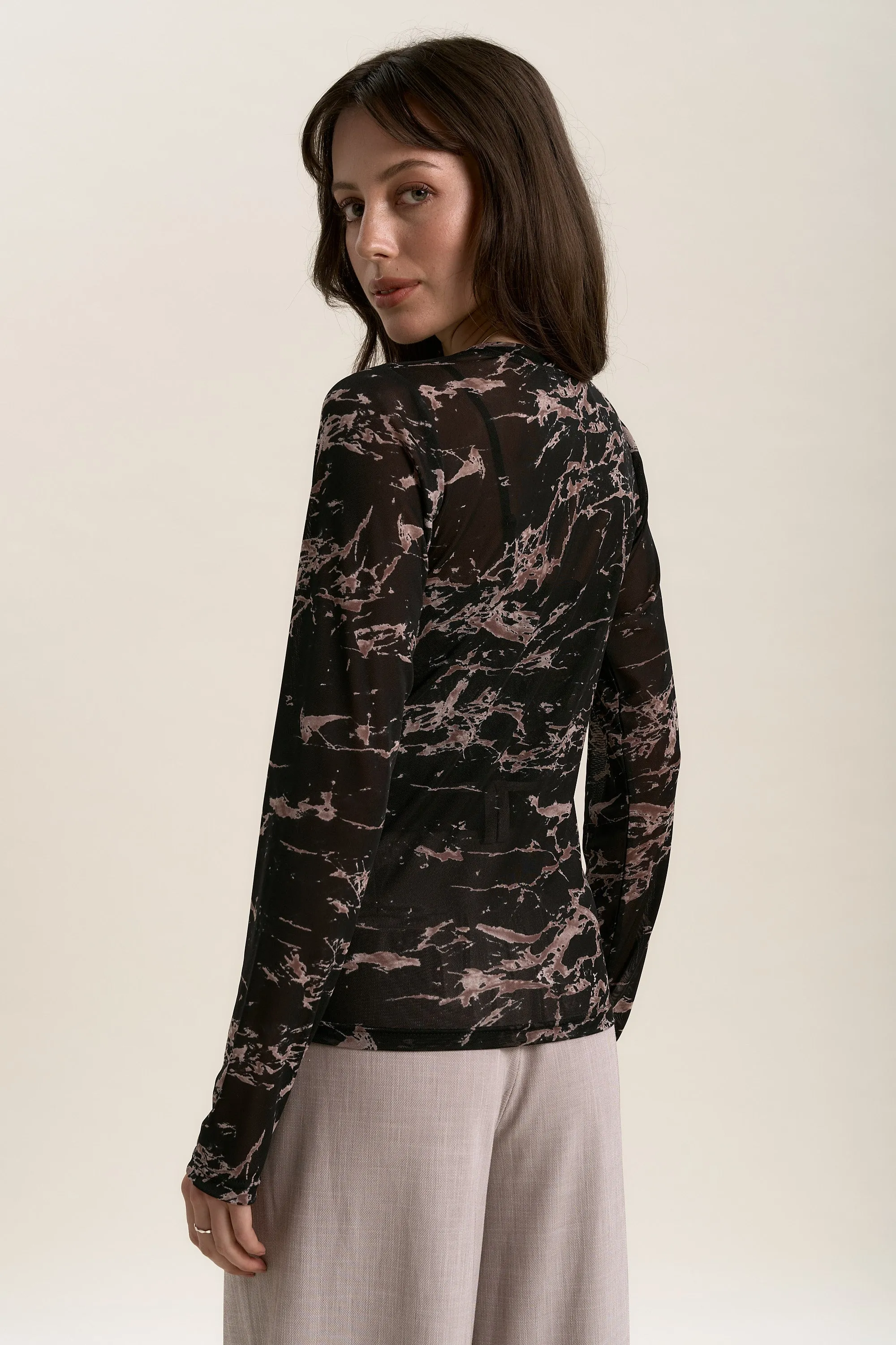 Elise Long Sleeve Mesh Top