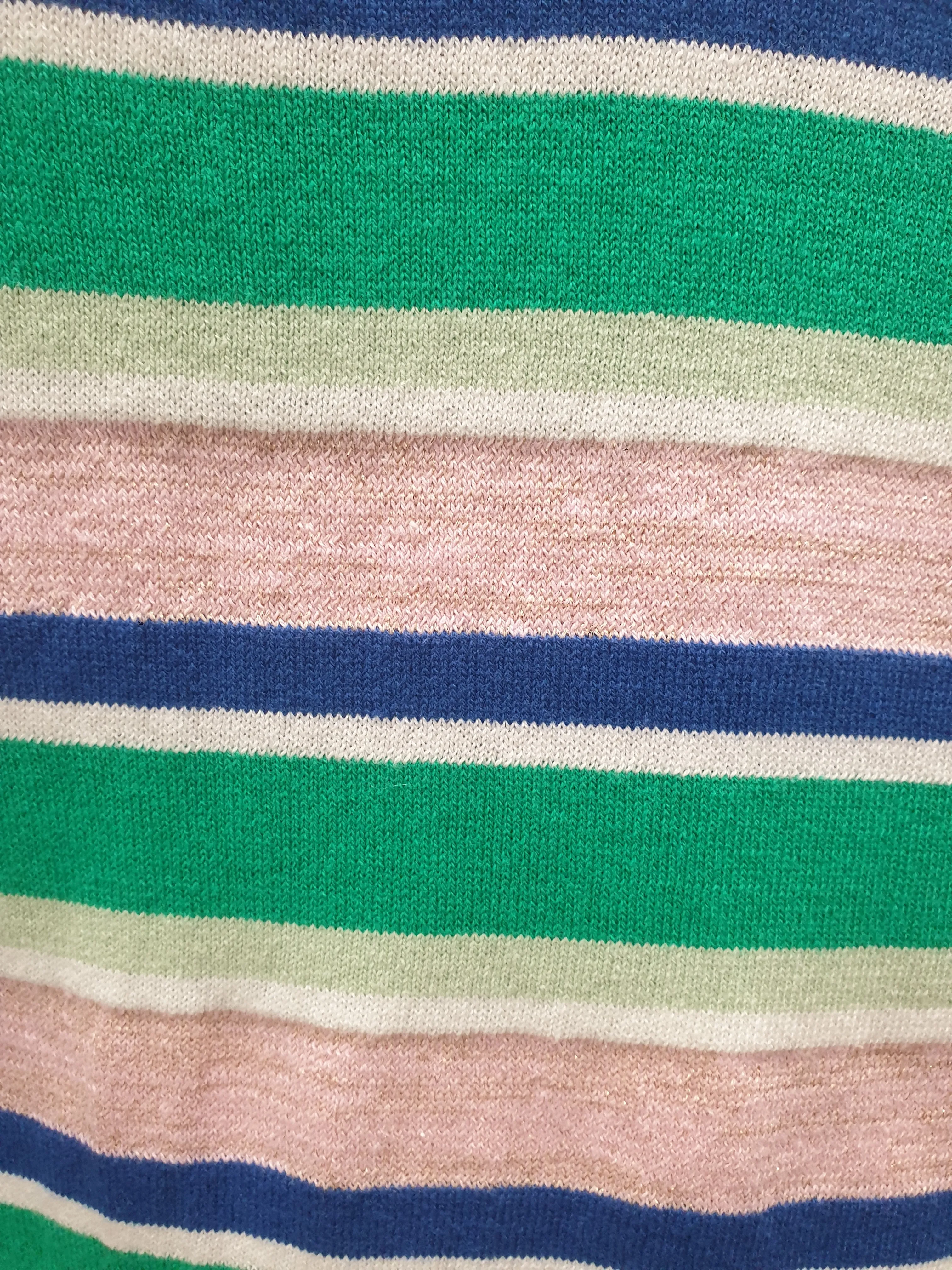 Elm striped cotton-metalic fine knit top size 12