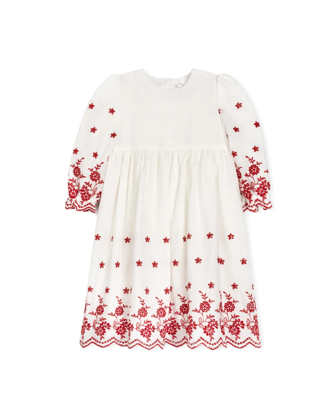 Embroidered Eyelet High Waisted Dress