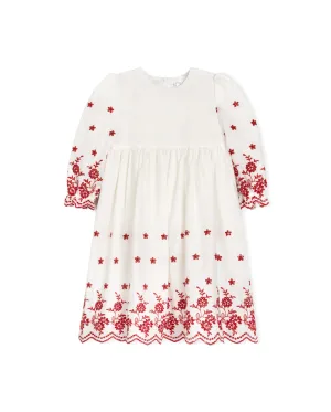Embroidered Eyelet High Waisted Dress