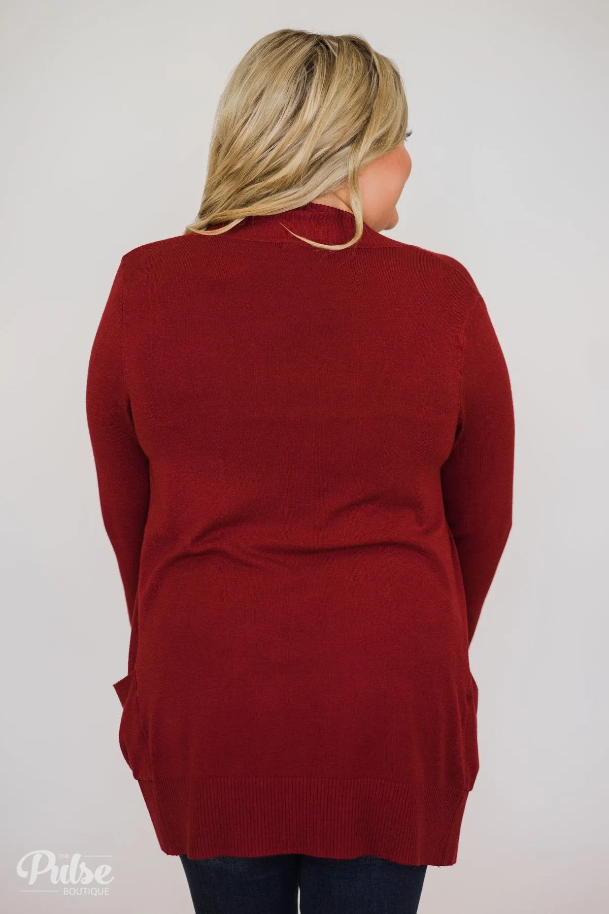Essential Cardigan- Burgundy