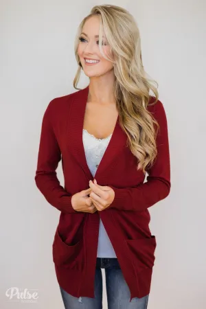 Essential Cardigan- Burgundy