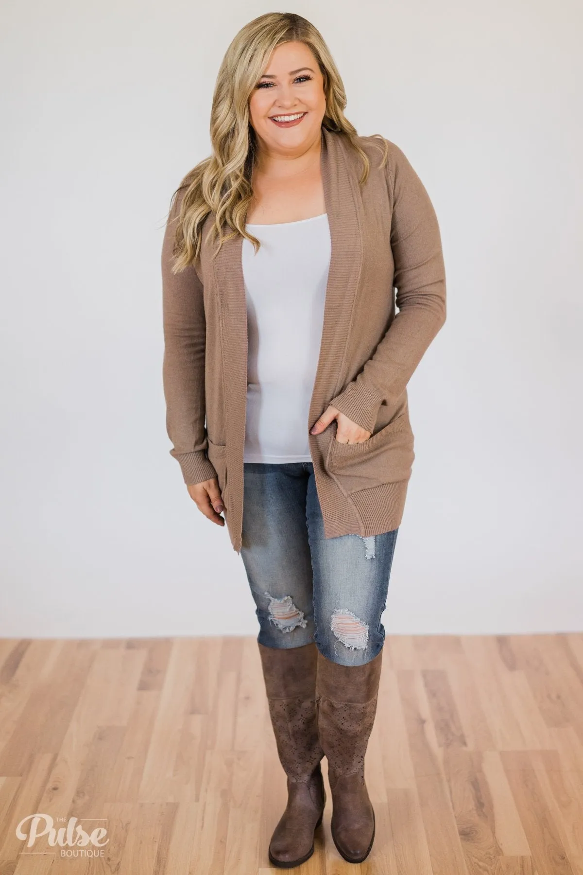 Essential Cardigan- Coffee