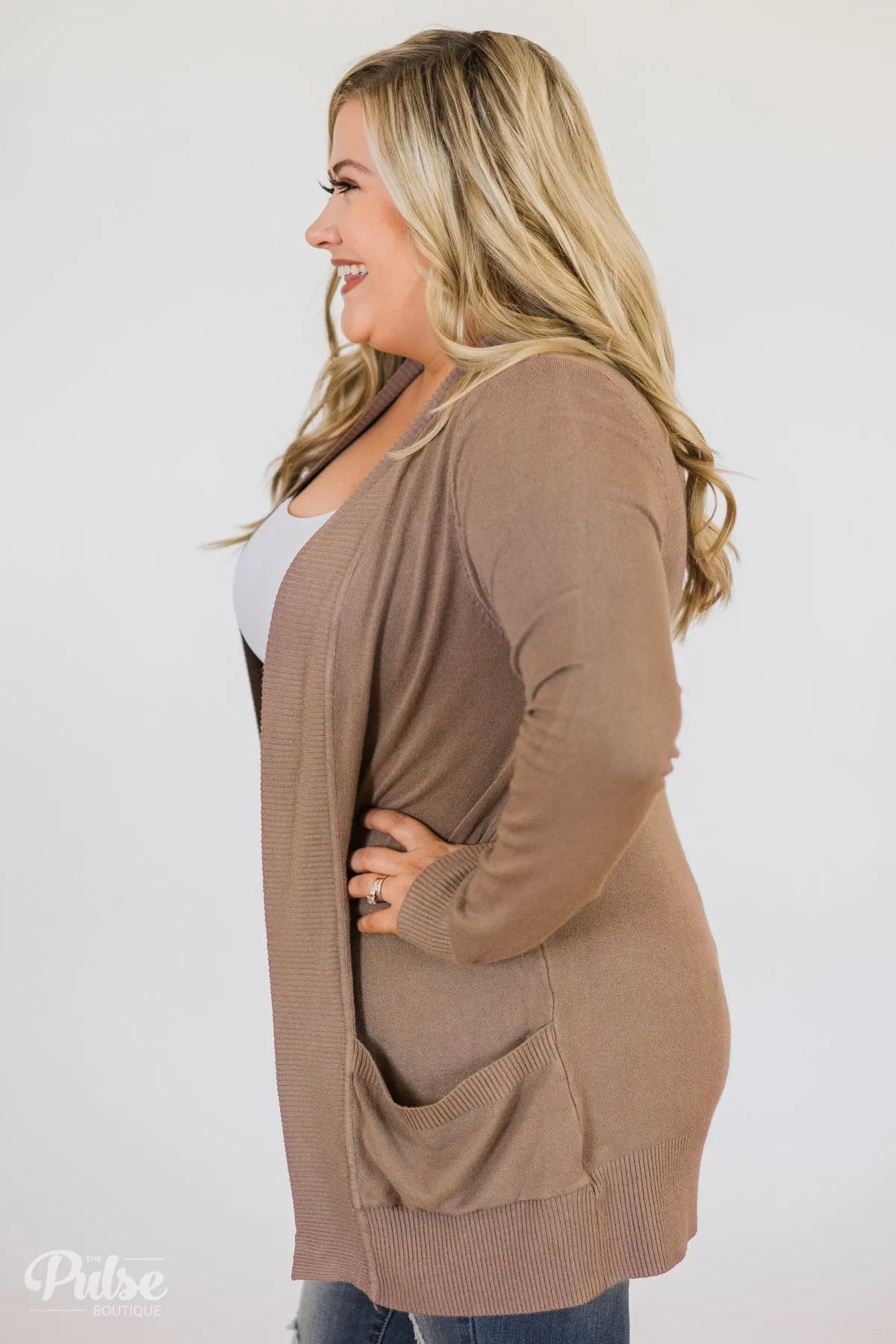 Essential Cardigan- Coffee