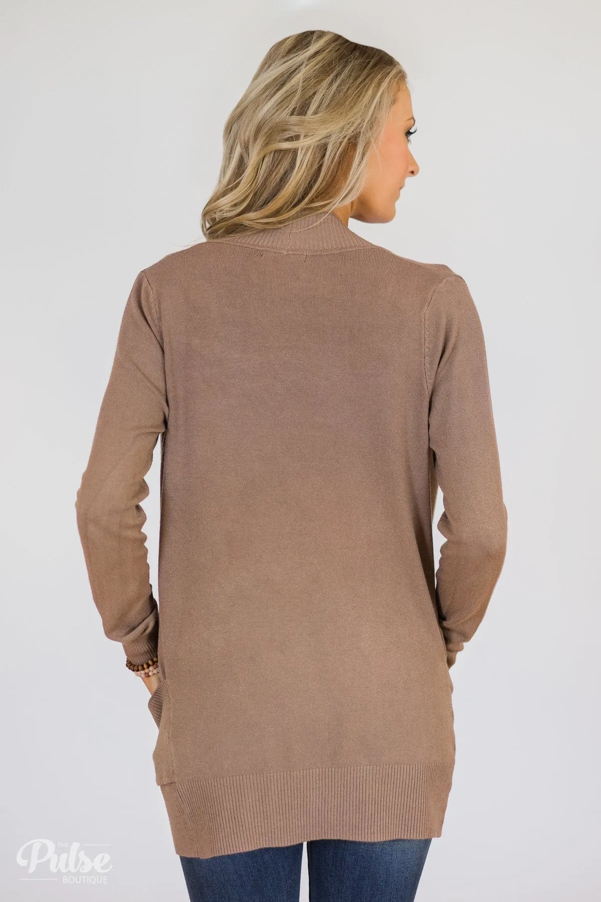 Essential Cardigan- Coffee
