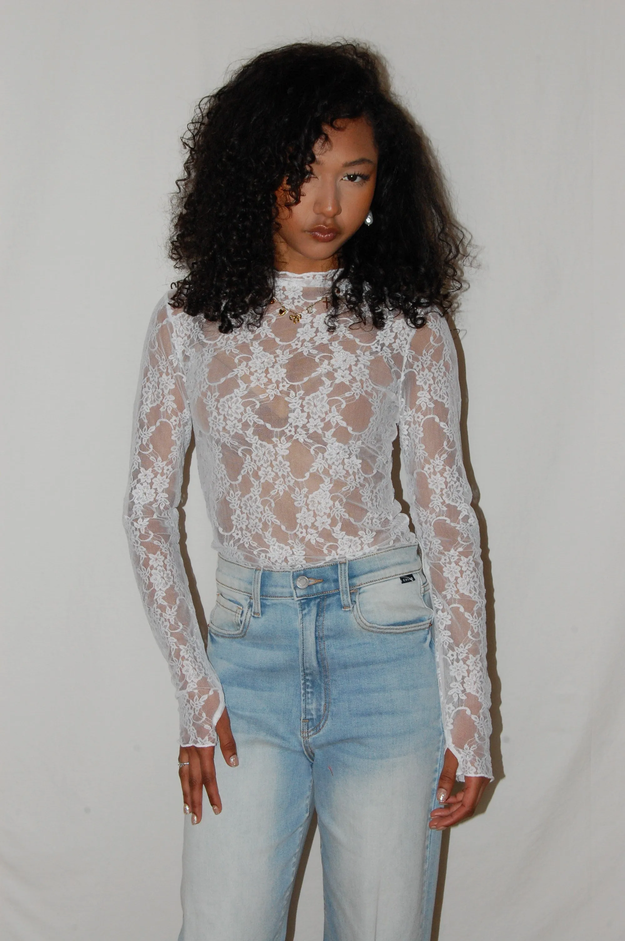 Floral Mesh Top