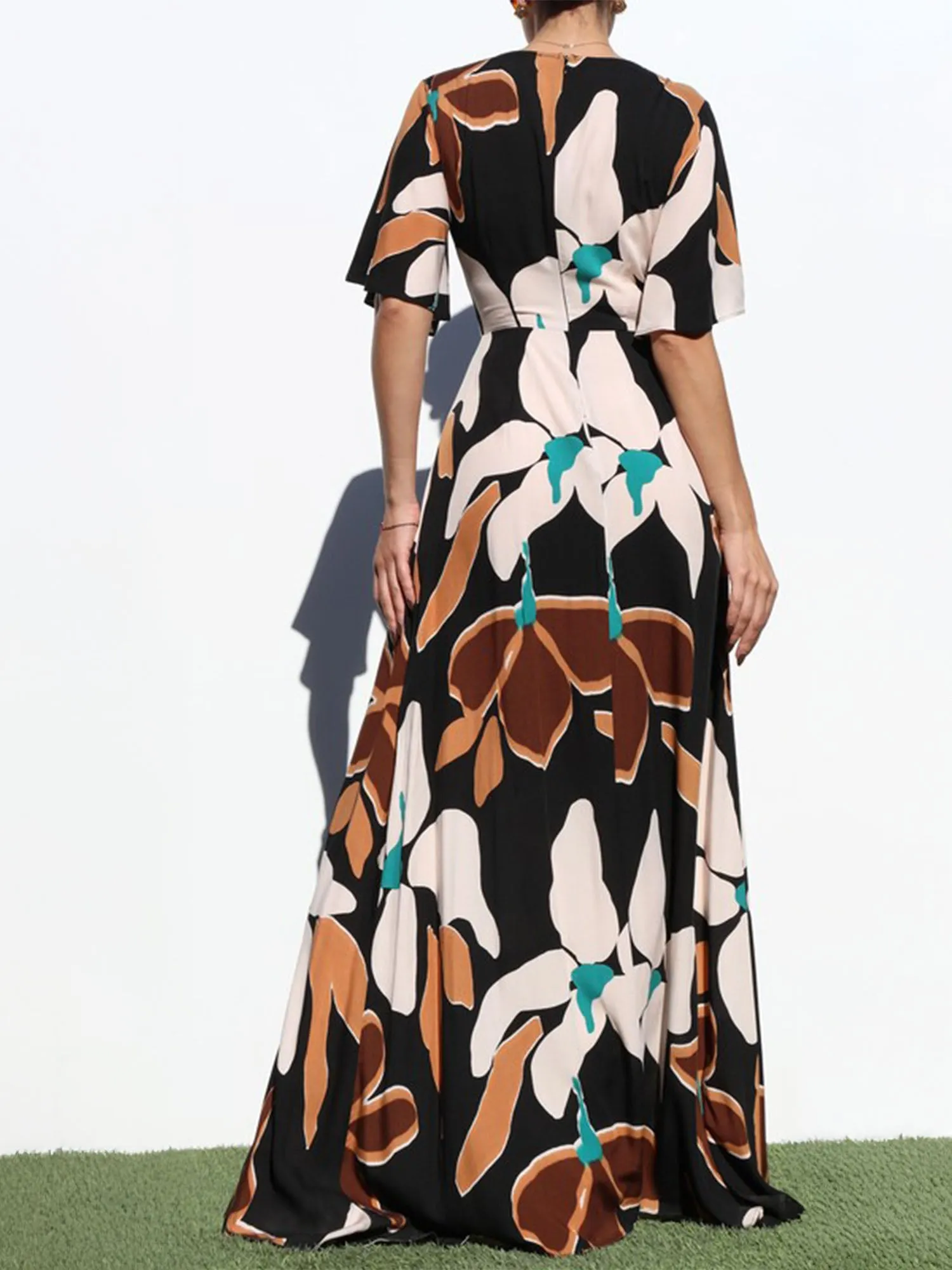 Floral Twist Maxi Sun Dress