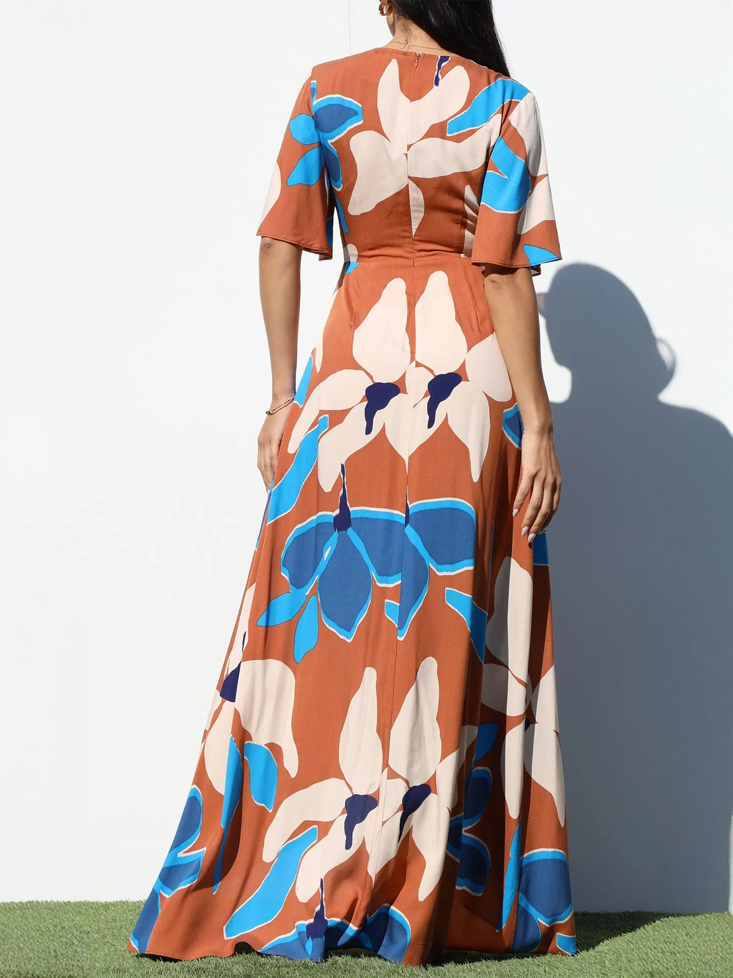 Floral Twist Maxi Sun Dress