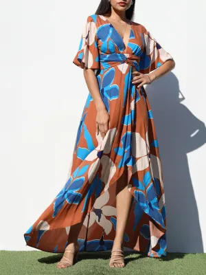 Floral Twist Maxi Sun Dress