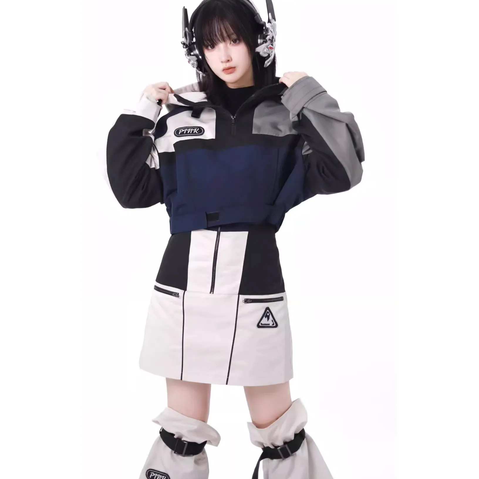 Futuristic Gray Girls Tops and Bottoms
