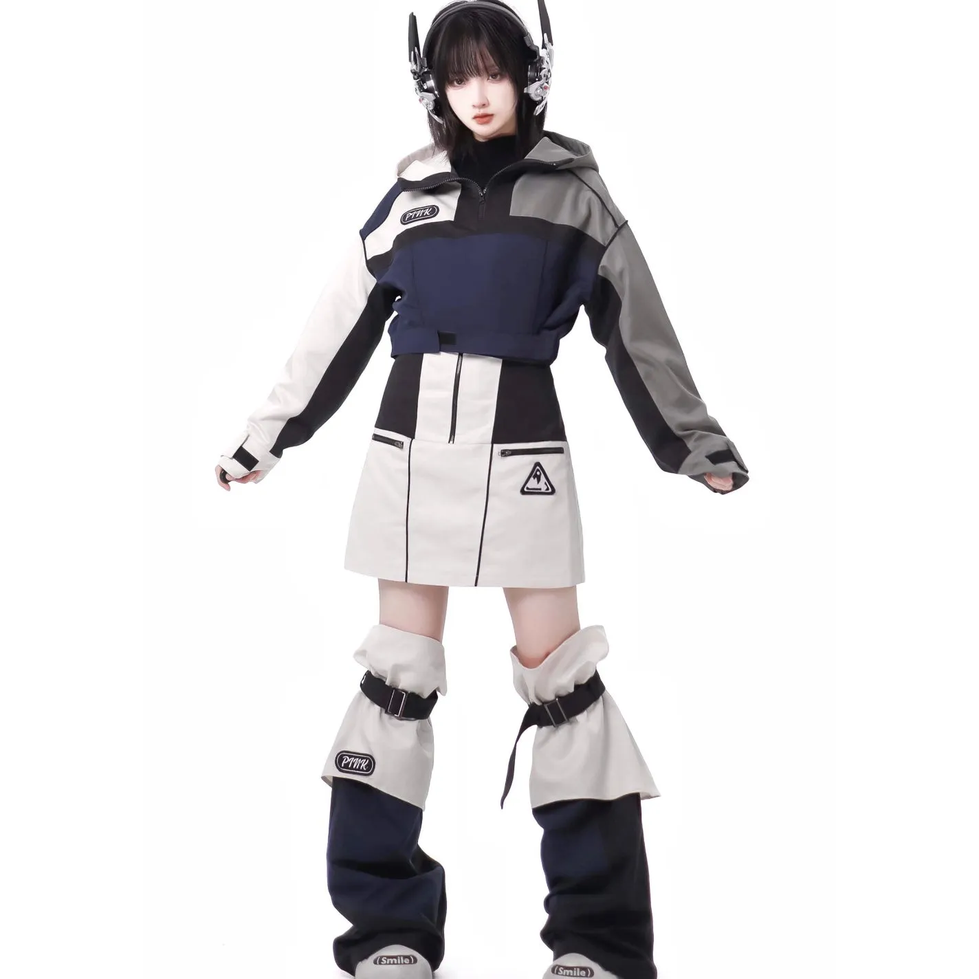 Futuristic Gray Girls Tops and Bottoms
