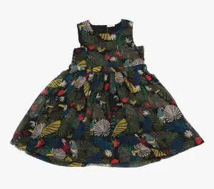 Girls Chiffon Black/Multi Print Dress (3-8 Years)-GF5131