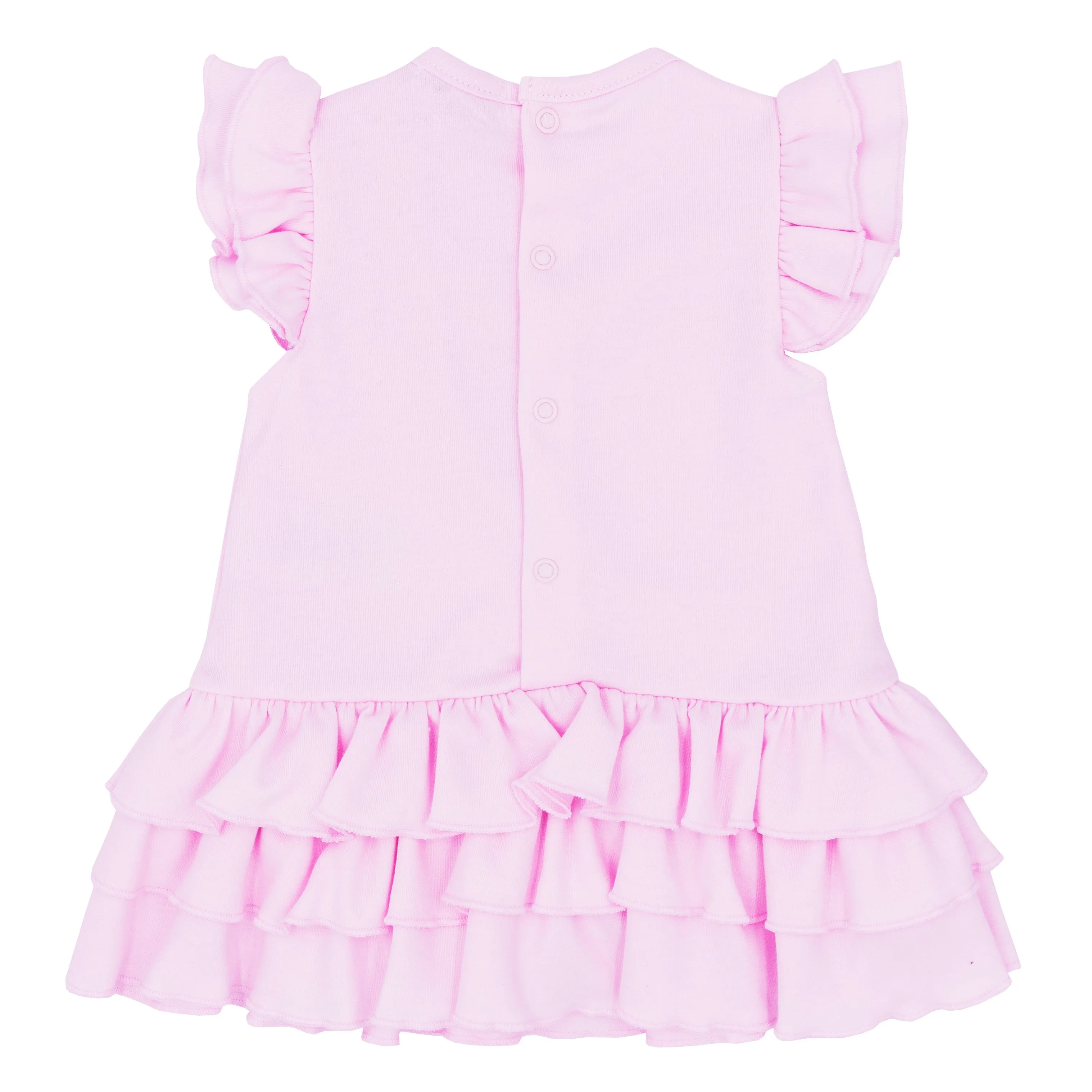 Girls daisy applique dress with frill