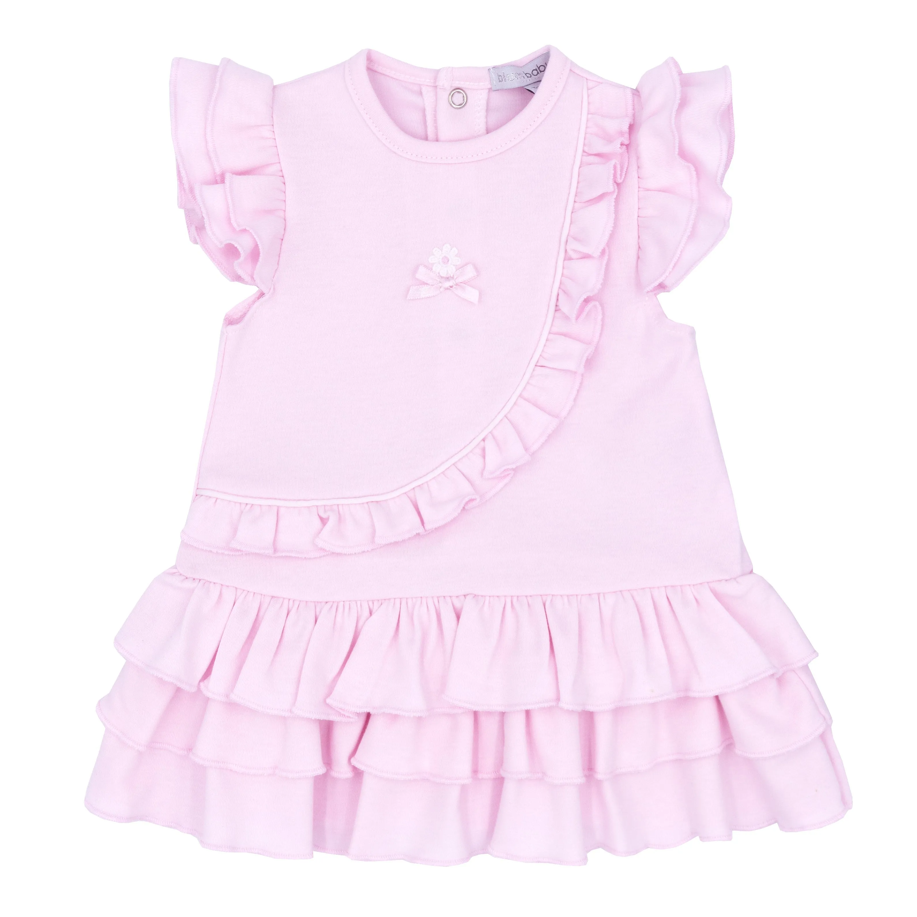 Girls daisy applique dress with frill