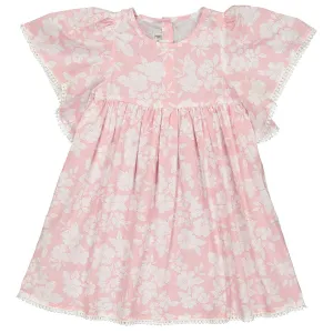 Girls Sara White and Pink Bloom Dress