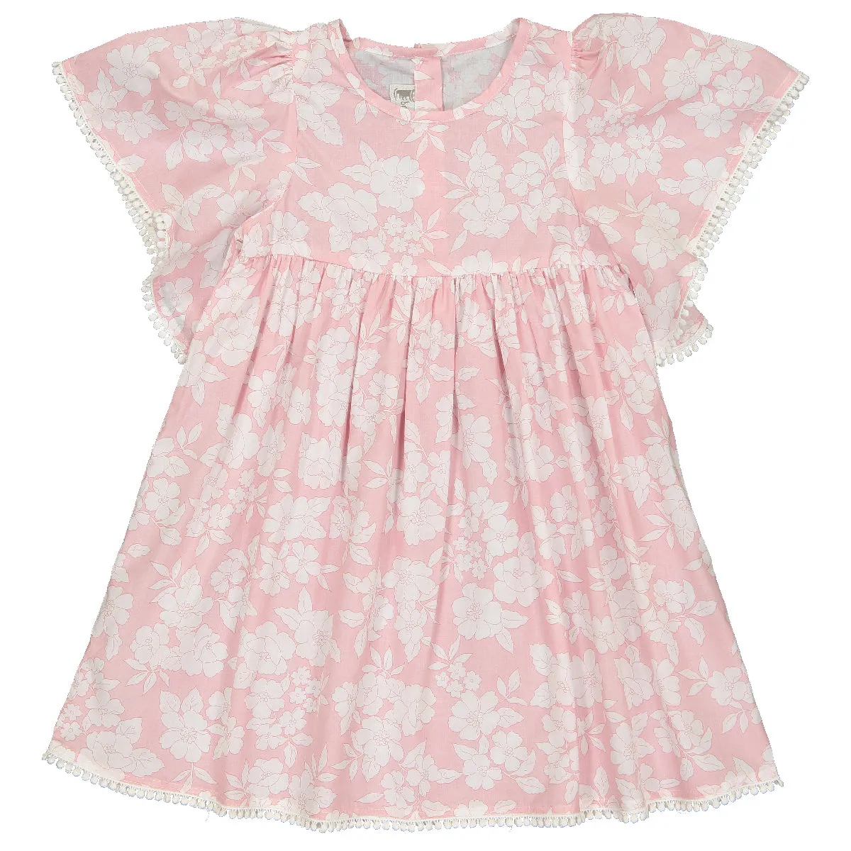 Girls Sara White and Pink Bloom Dress