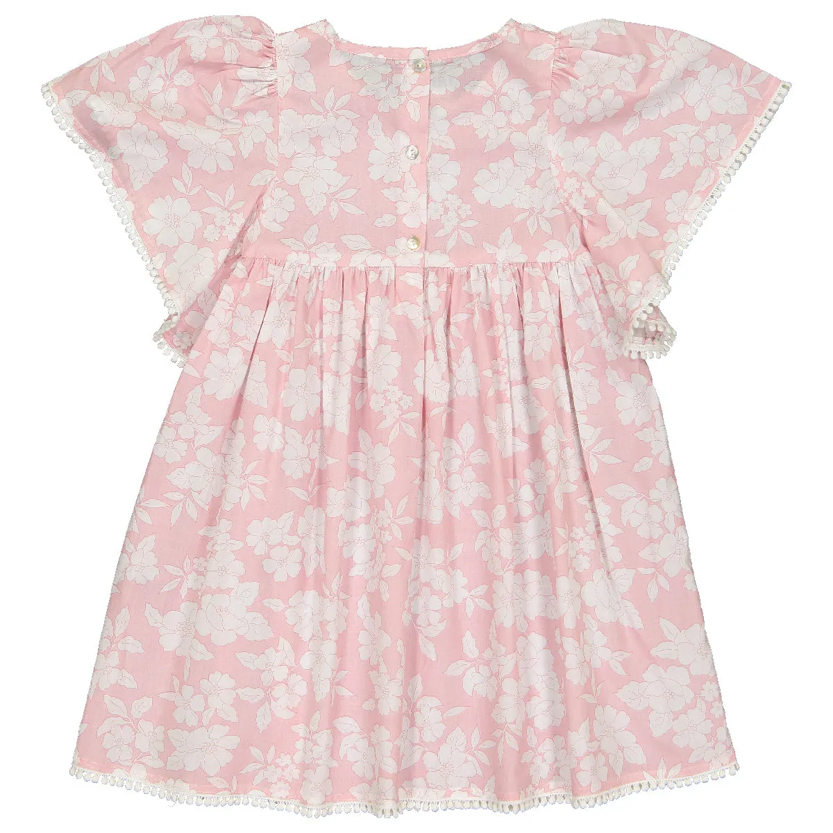Girls Sara White and Pink Bloom Dress