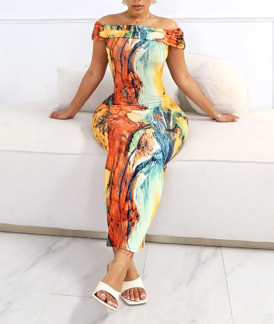 Giulia – Tropical Off-Shoulder Women’s Summer Top