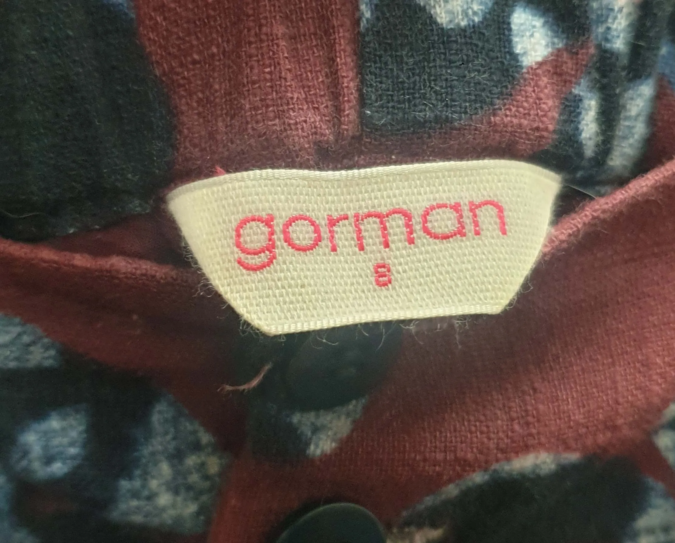 Gorman deep red cotton/linen wide leg pants with flower print size 8