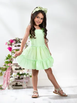 Green Glam Polka Dot Smocked Dress by Kids Couture