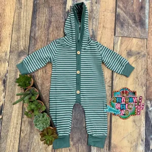 Green Striped Romper