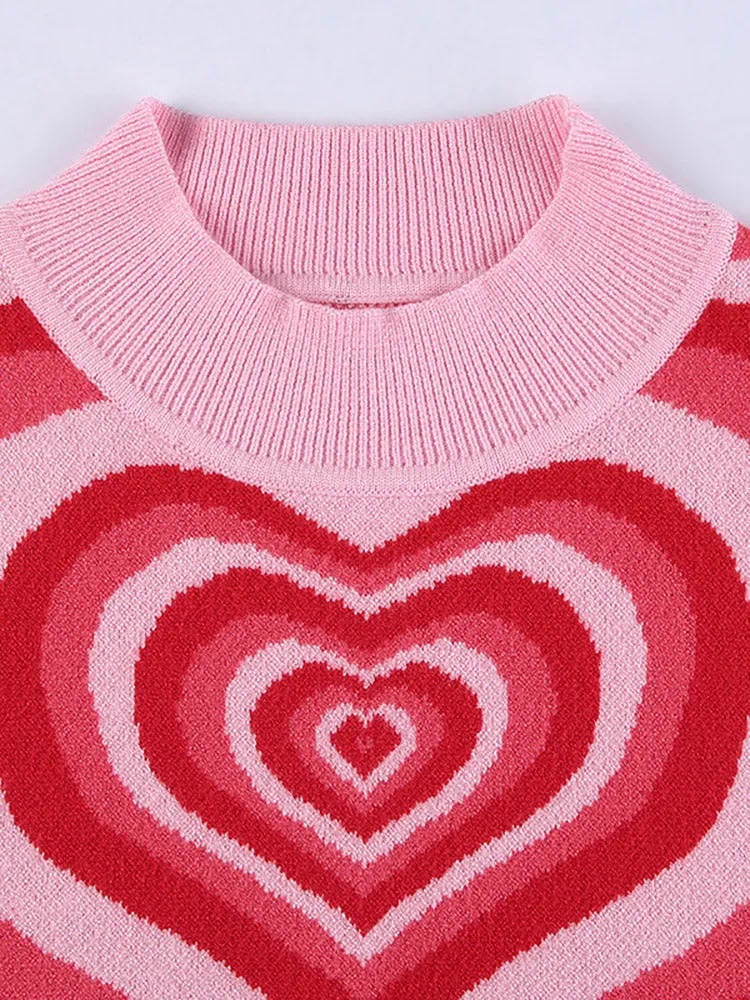 Heart Sleeveless Crop Tops
