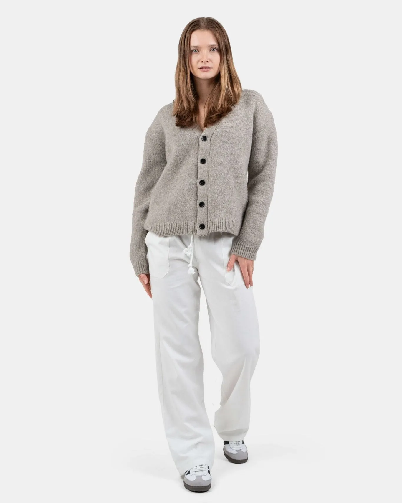 Heavyweight Linen Pants Low Waist White