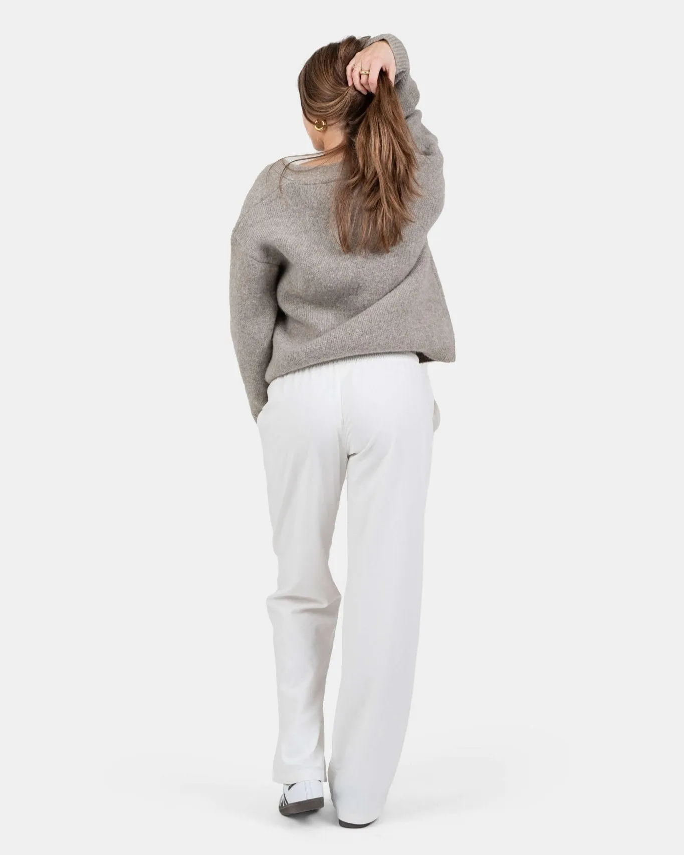 Heavyweight Linen Pants Low Waist White