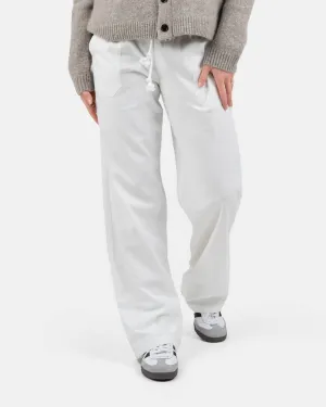 Heavyweight Linen Pants Low Waist White