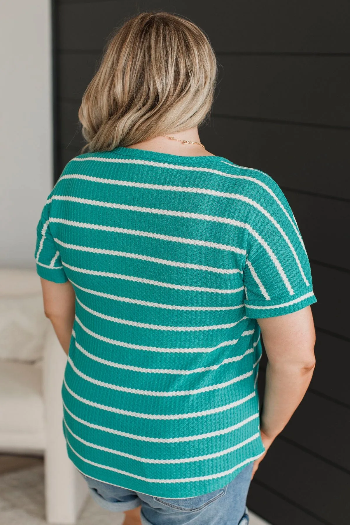 Hope It's True Striped Top- Teal