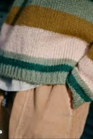 Indi & Cold Green Striped Knit