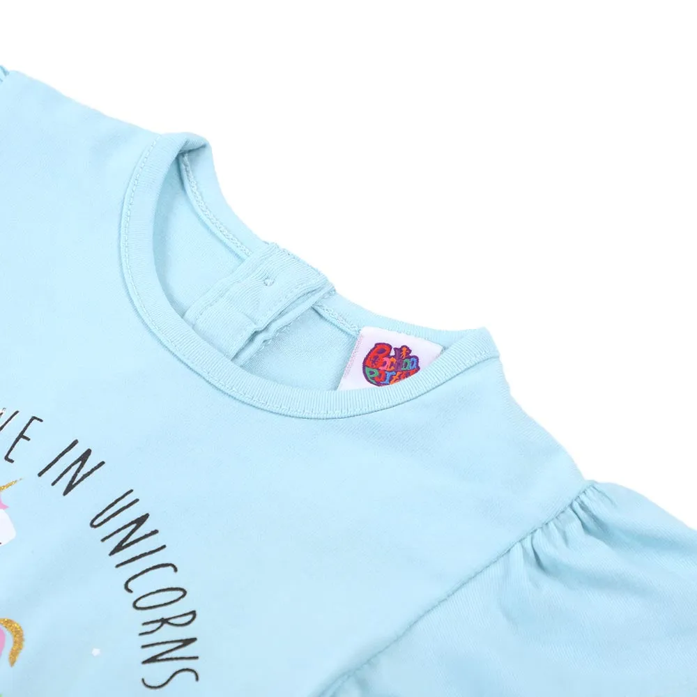 Infant Girls T-Shirt Character - Fair Aqua | Bachaa Party Baby Clothes Girls Tops & T-Shirts