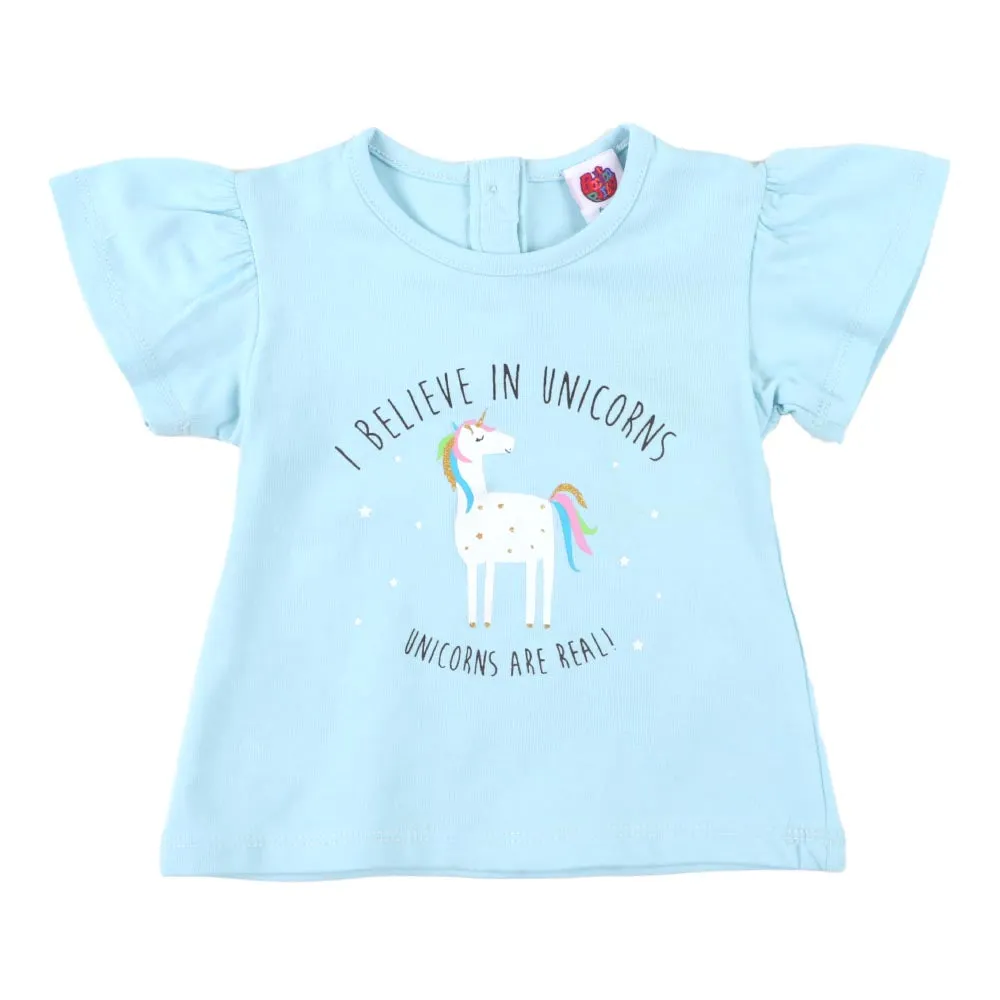 Infant Girls T-Shirt Character - Fair Aqua | Bachaa Party Baby Clothes Girls Tops & T-Shirts