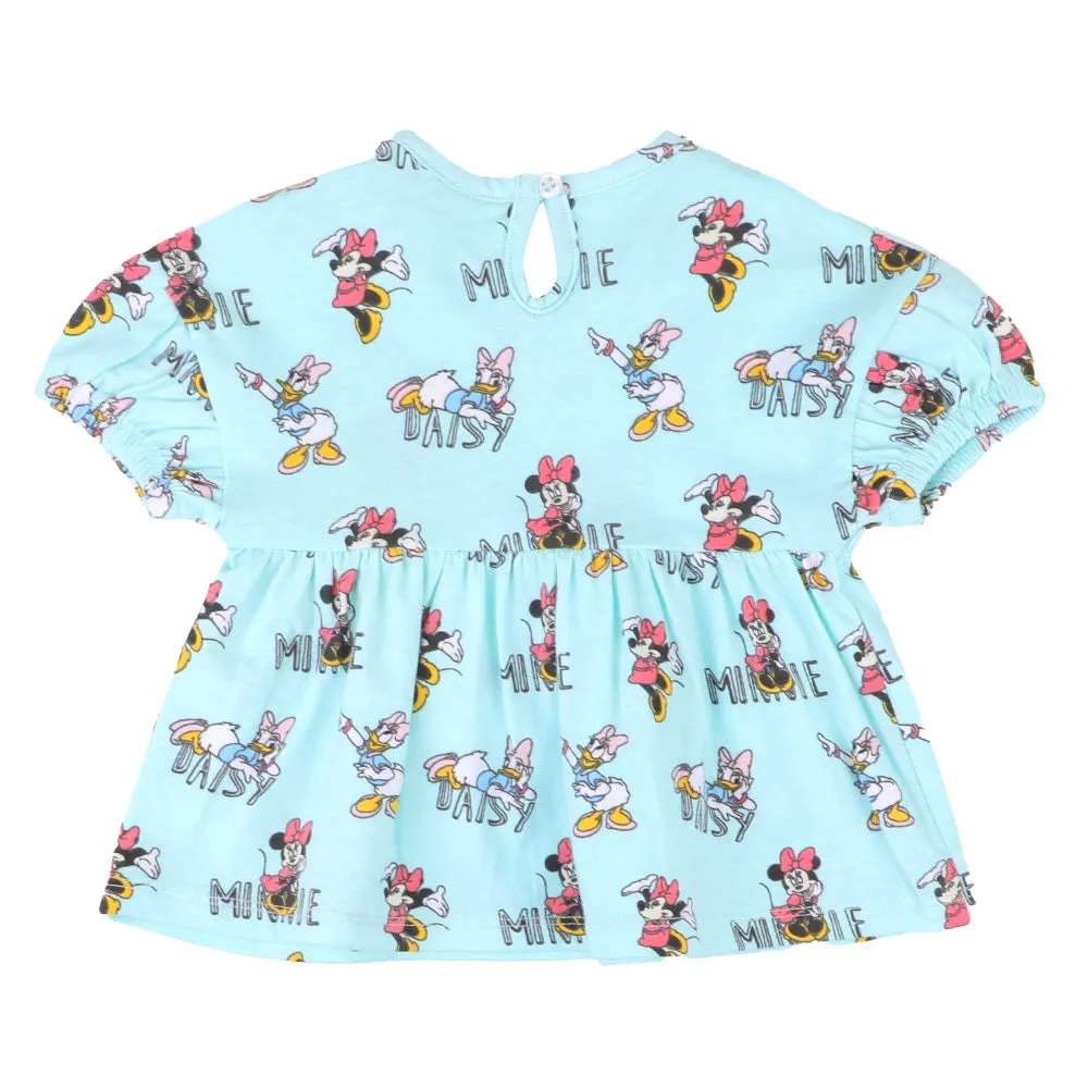 Infants Girls T-Shirt Mini Daisy - Fair Aqua | Bachaa Party Baby Clothes Girls Tops & T-Shirts