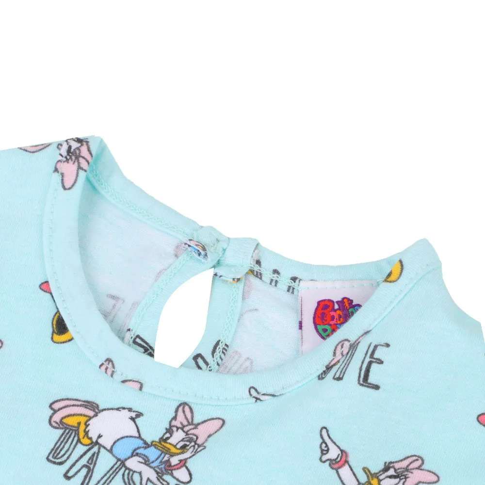 Infants Girls T-Shirt Mini Daisy - Fair Aqua | Bachaa Party Baby Clothes Girls Tops & T-Shirts