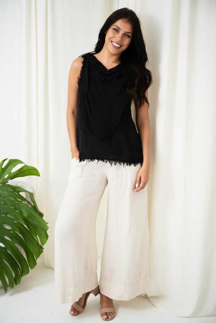 Jamie Cowl Bib Top | Black
