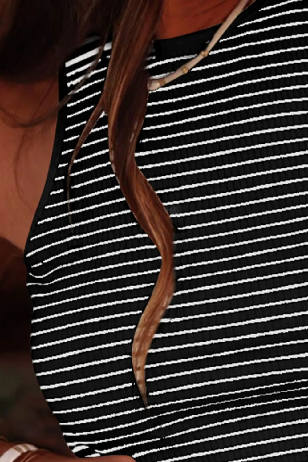 Joey Cutout Striped Round Neck Tank