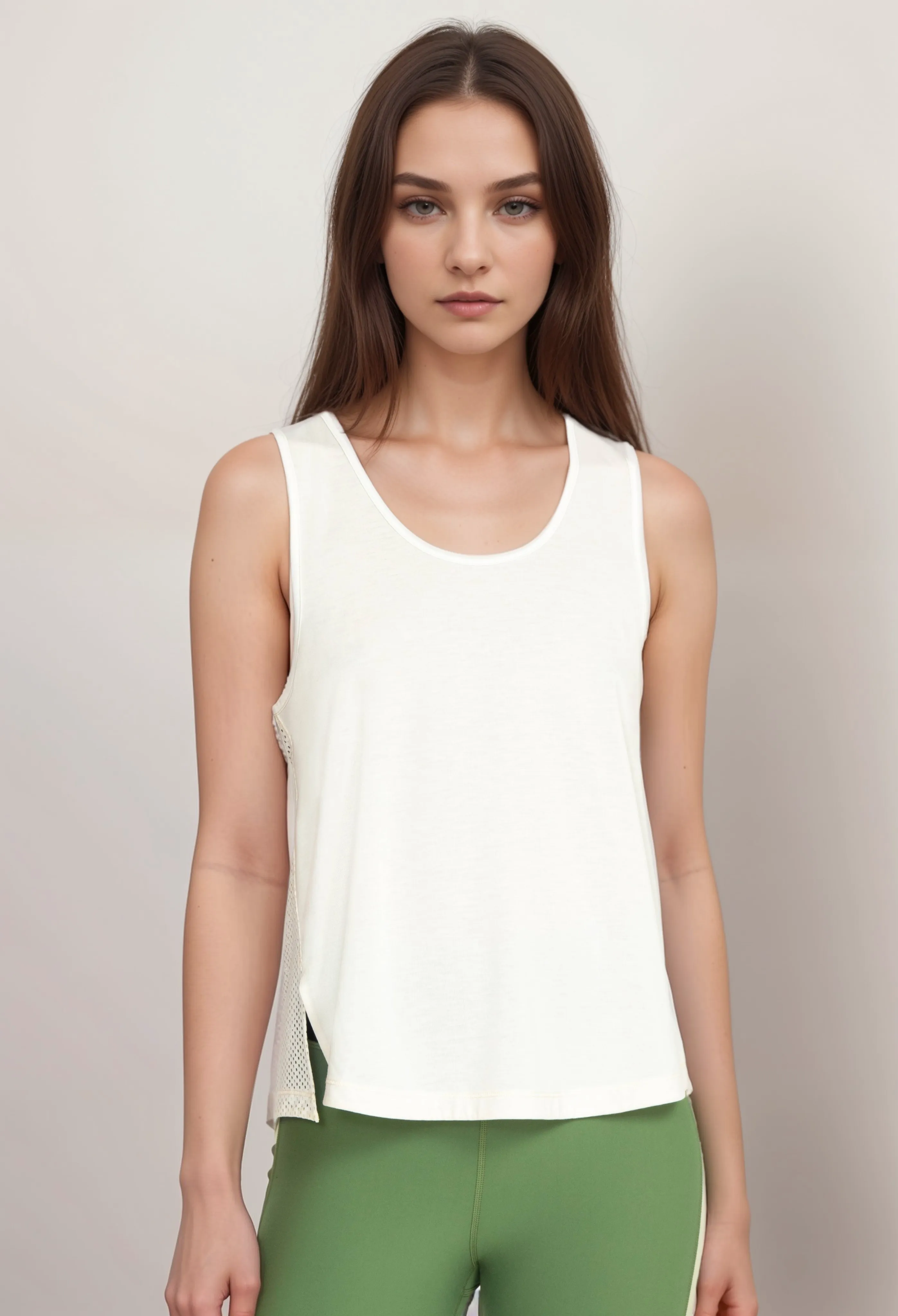 Johnny Was Calme Effect Mesh Contrast Tank O13022 Boho Chic *