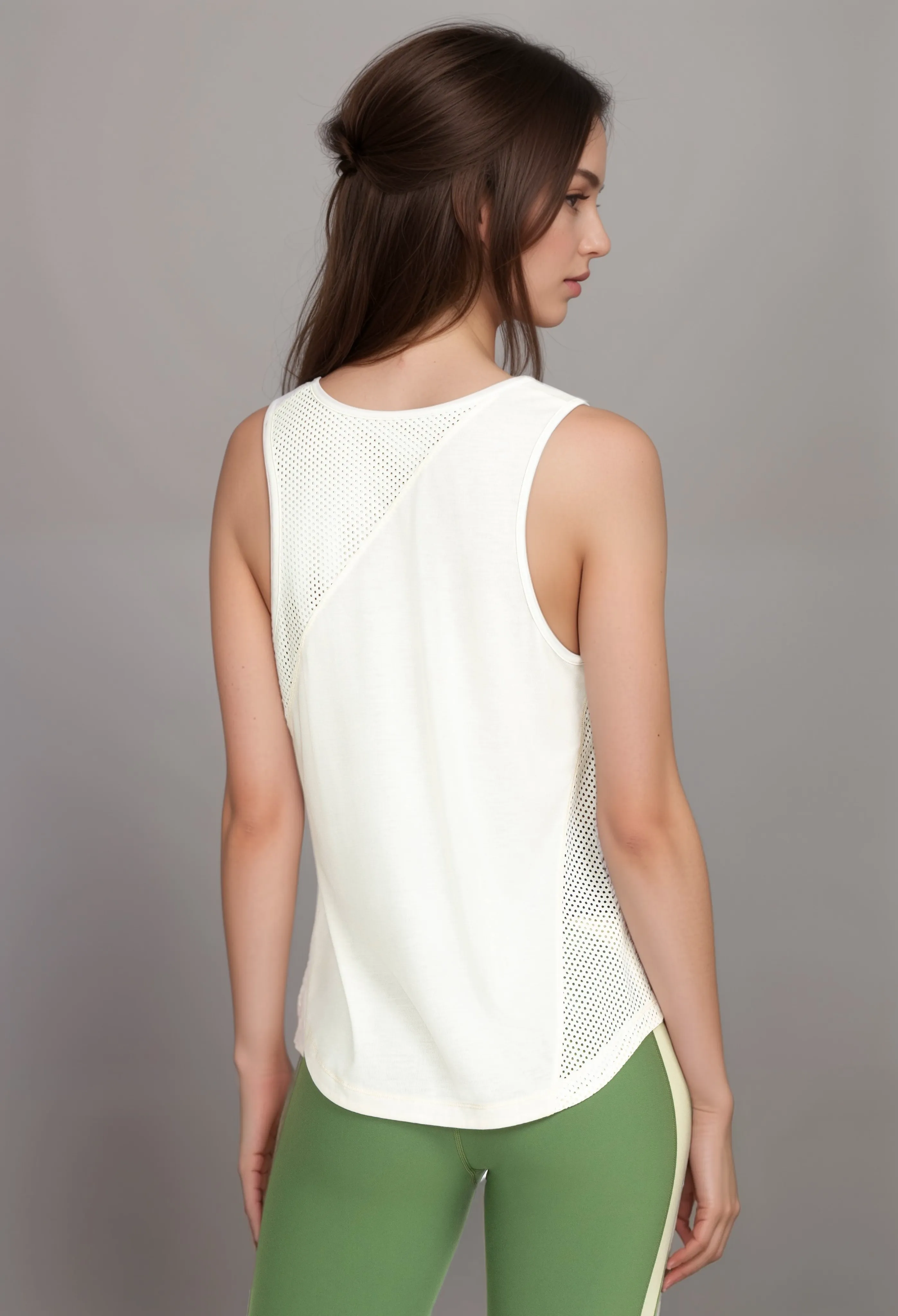 Johnny Was Calme Effect Mesh Contrast Tank O13022 Boho Chic *