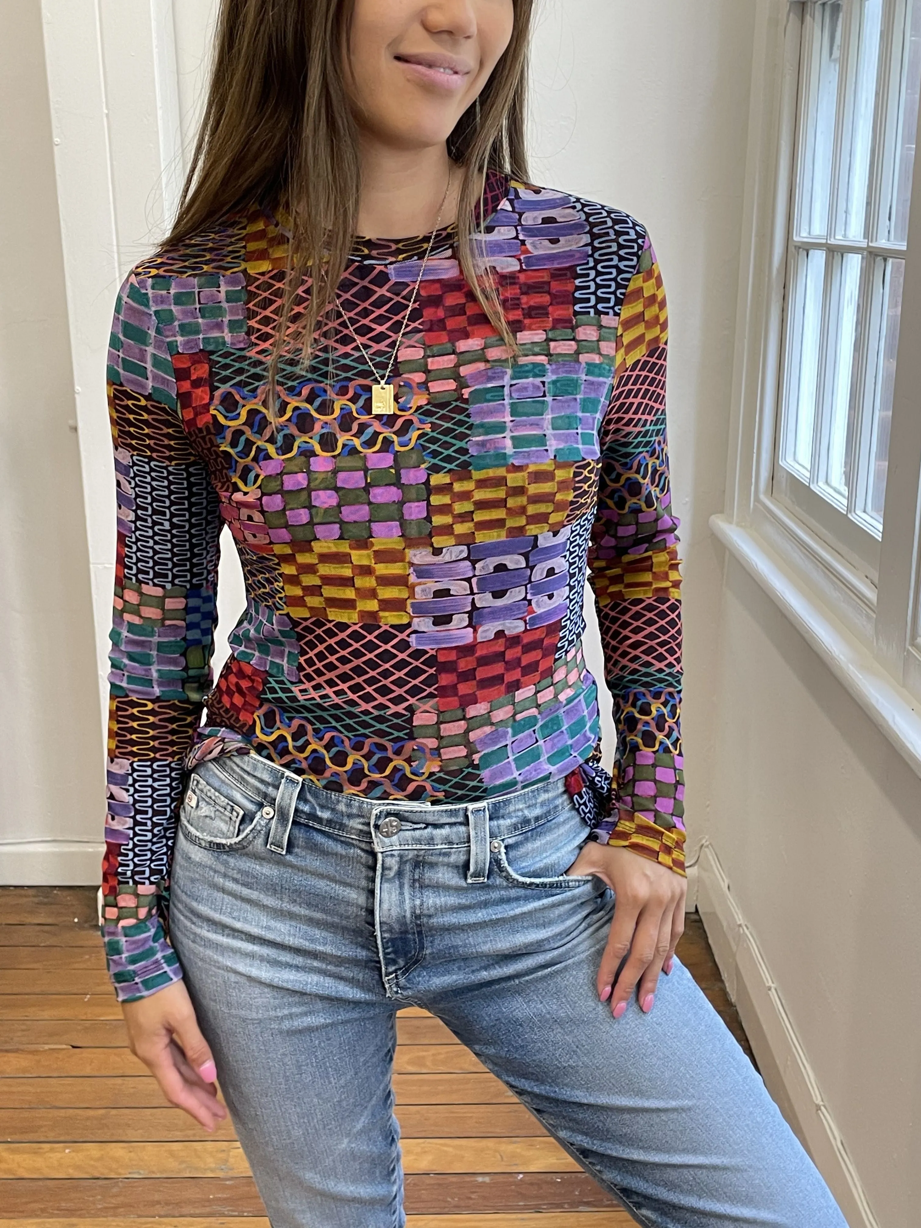 Johnny Was Isadora Waves Mesh Tee L13223-7