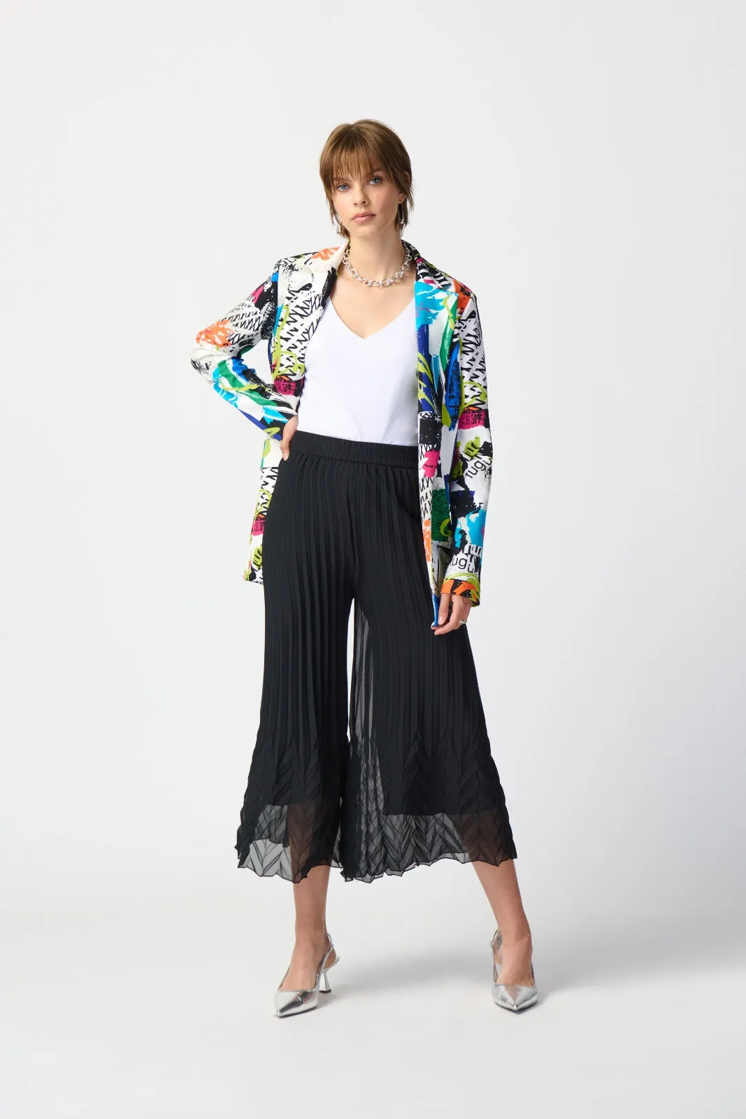 Joseph Ribkoff Vanilla/Multi Abstract Print Blazer Style 241302