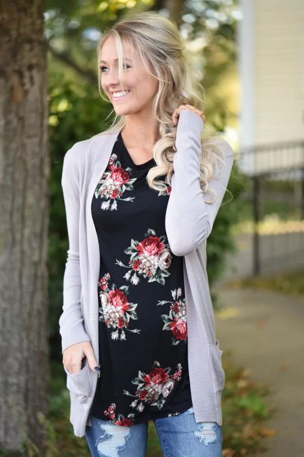 Jump On It Black Floral Tee