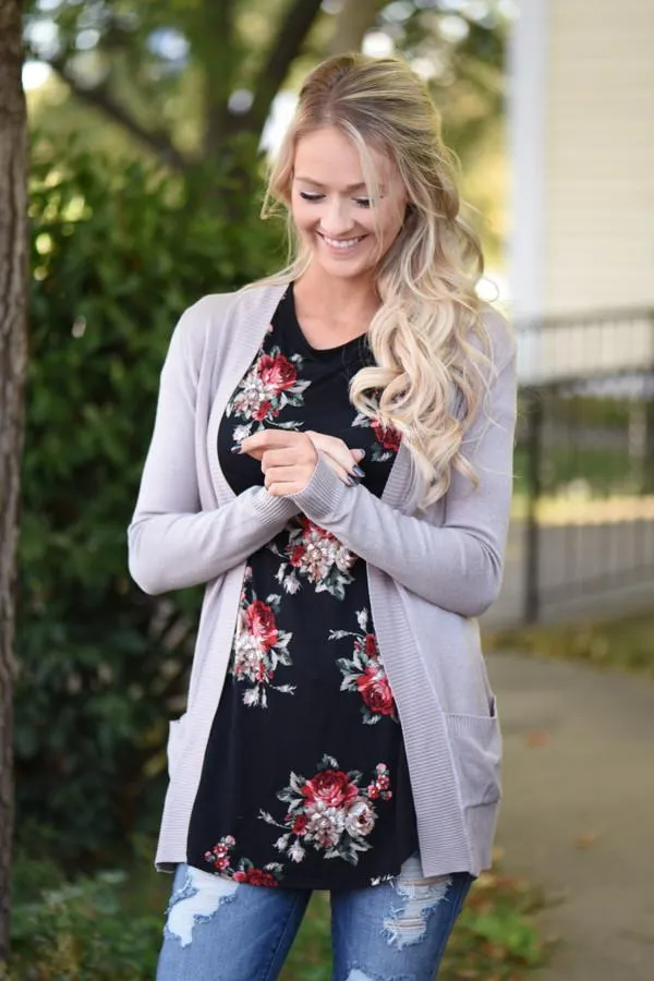 Jump On It Black Floral Tee