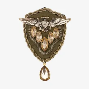 Khaki Shield Brooch
