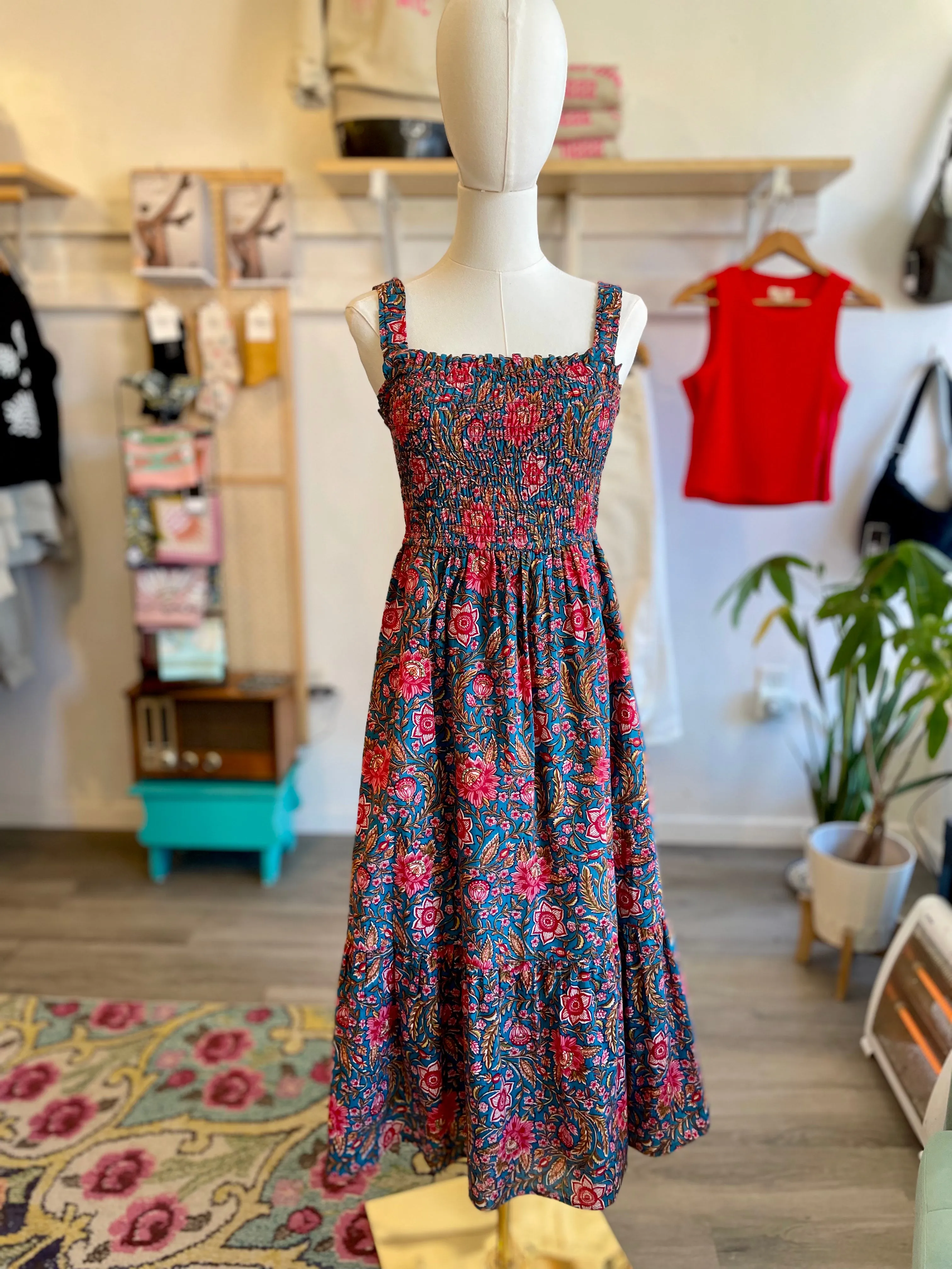 Kiara Smocked Midi Dress