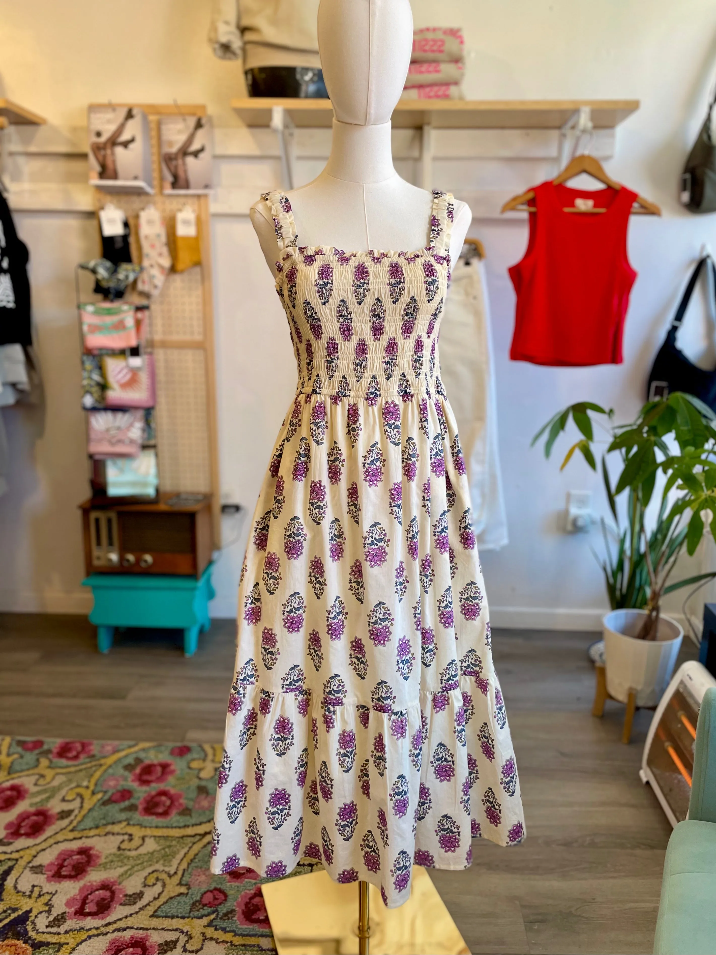 Kiara Smocked Midi Dress