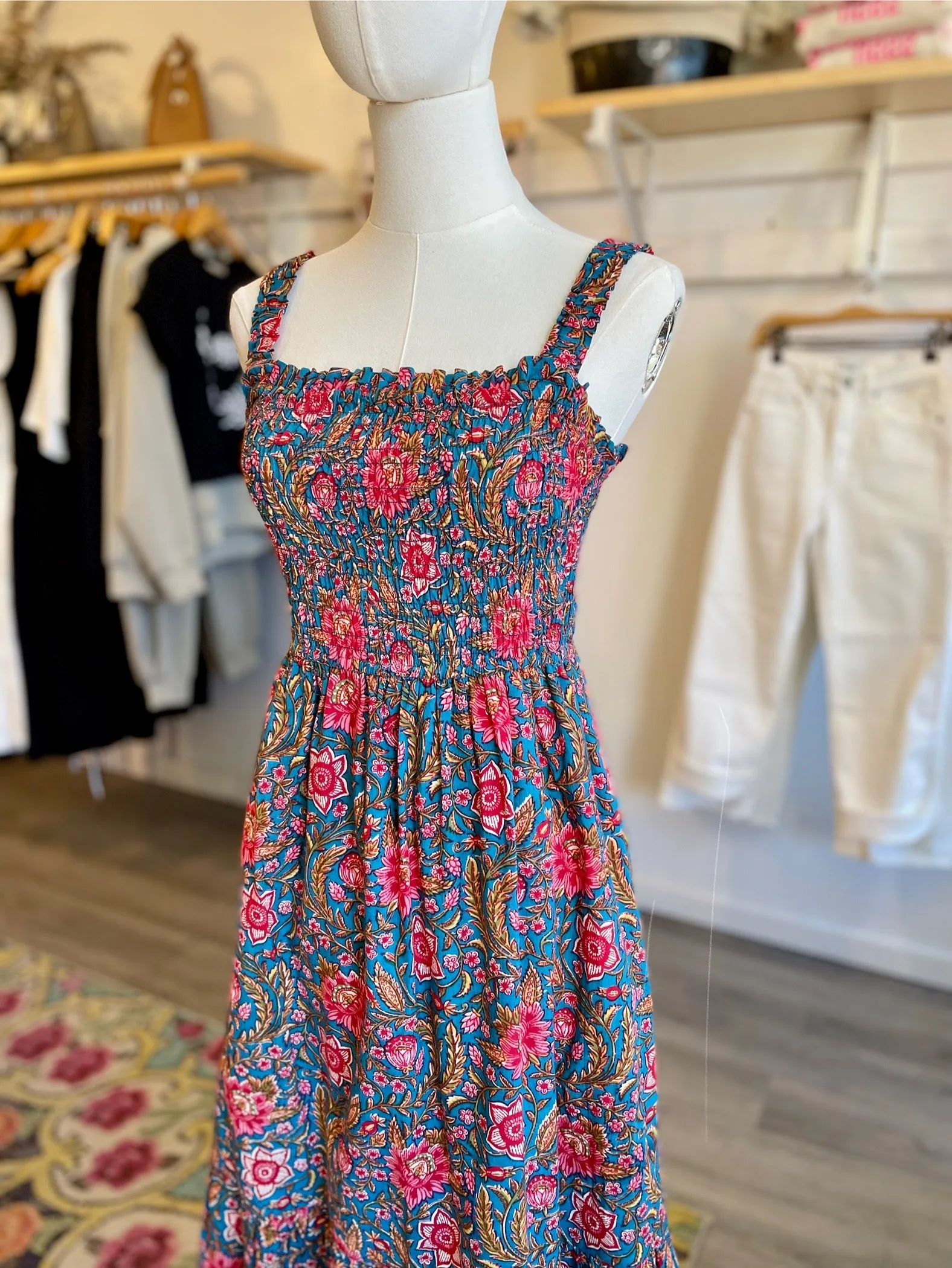Kiara Smocked Midi Dress
